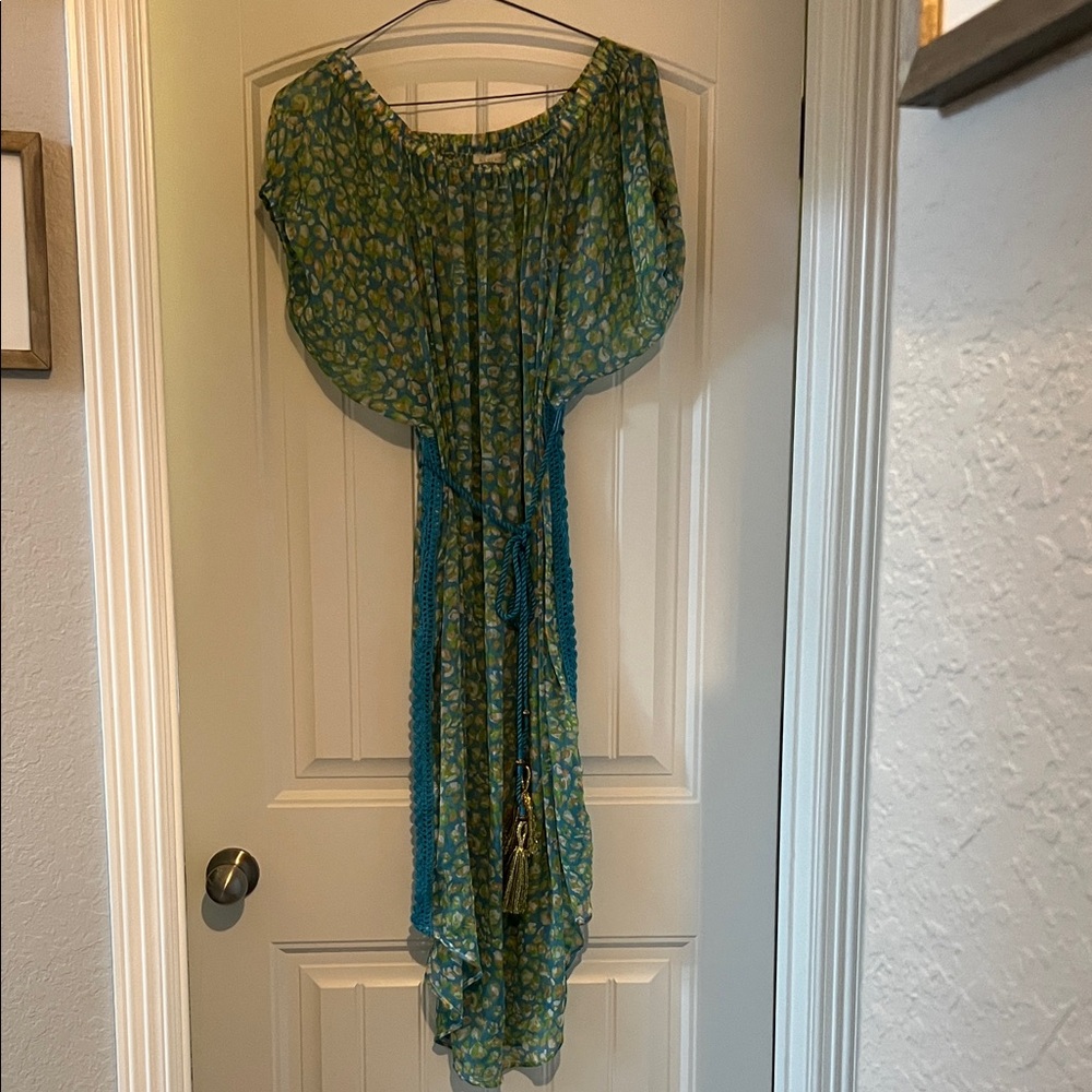 Ramy Brook Green and Blue Swim Coverup